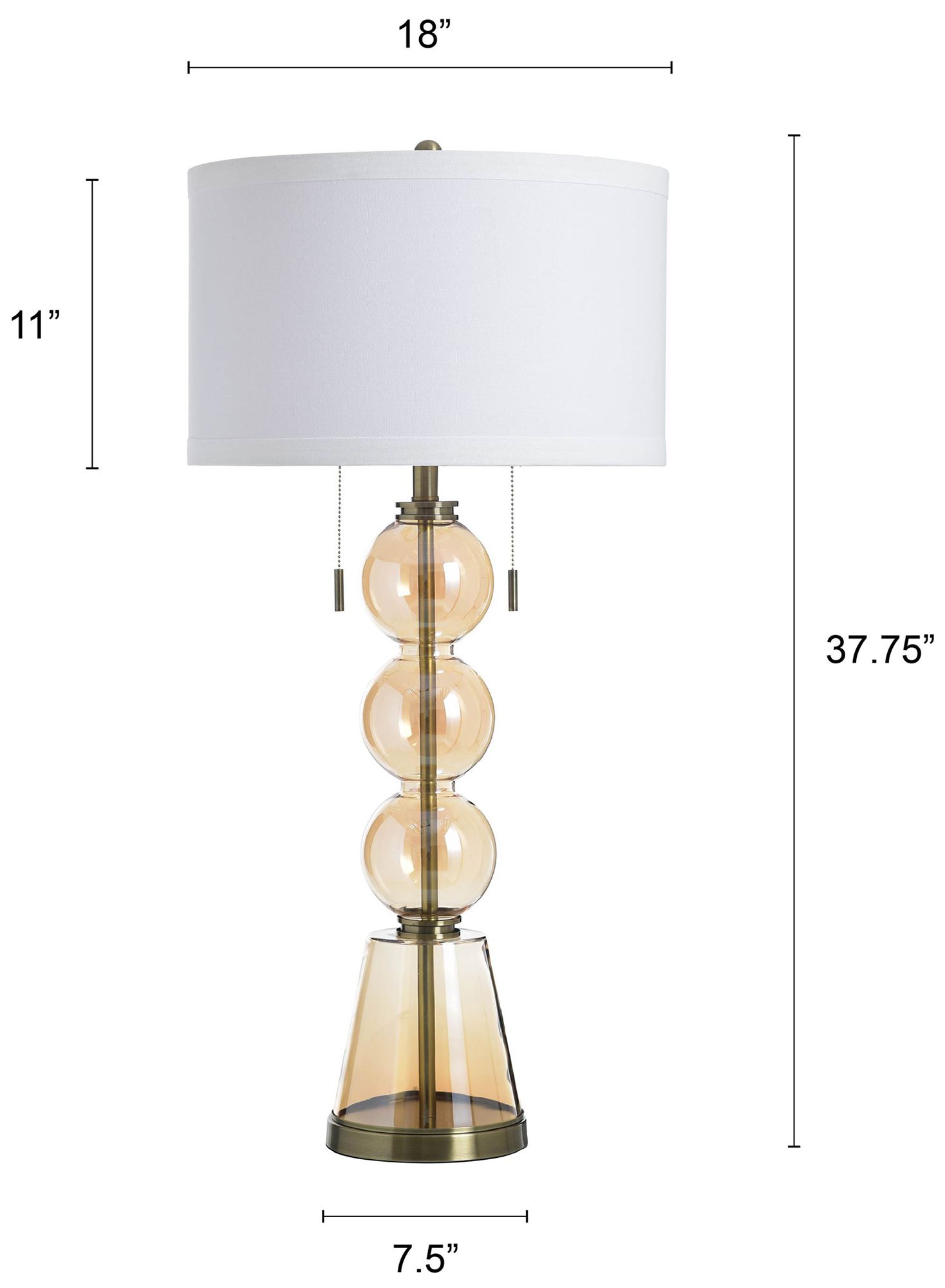 Image 7 StyleCraft Glass 37.5" High Cordon Gold Table Lamp with White Shade more views