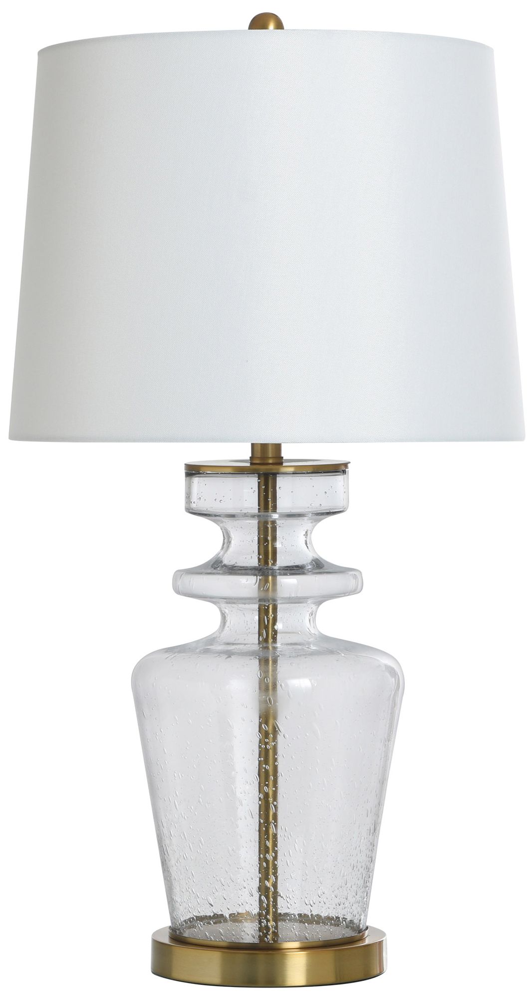 Image 2 StyleCraft Glass & Steel 30" High Clear Seeded & Gold Table Lamp