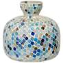 StyleCraft Glass Vase Blue Mosaic 8.5" x 8.5"