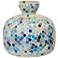 StyleCraft Glass Vase Blue Mosaic 8.5" x 8.5"