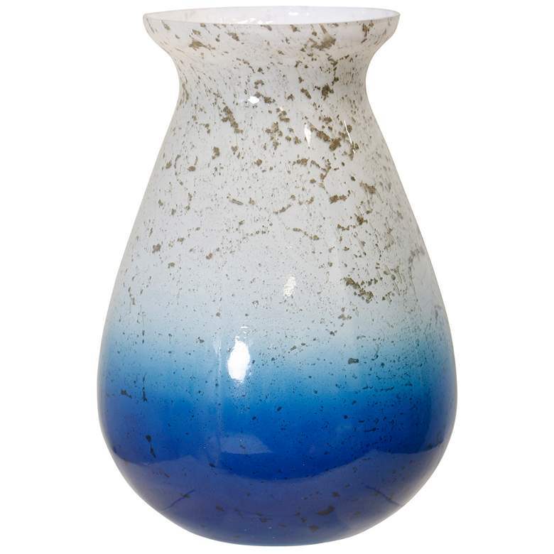 Image 1 StyleCraft Glass Vase Blue Speckle Ombre