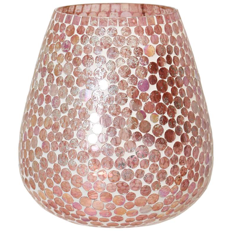 Image 1 StyleCraft Glass Vase Pink Mosaic 8.25" x 9"