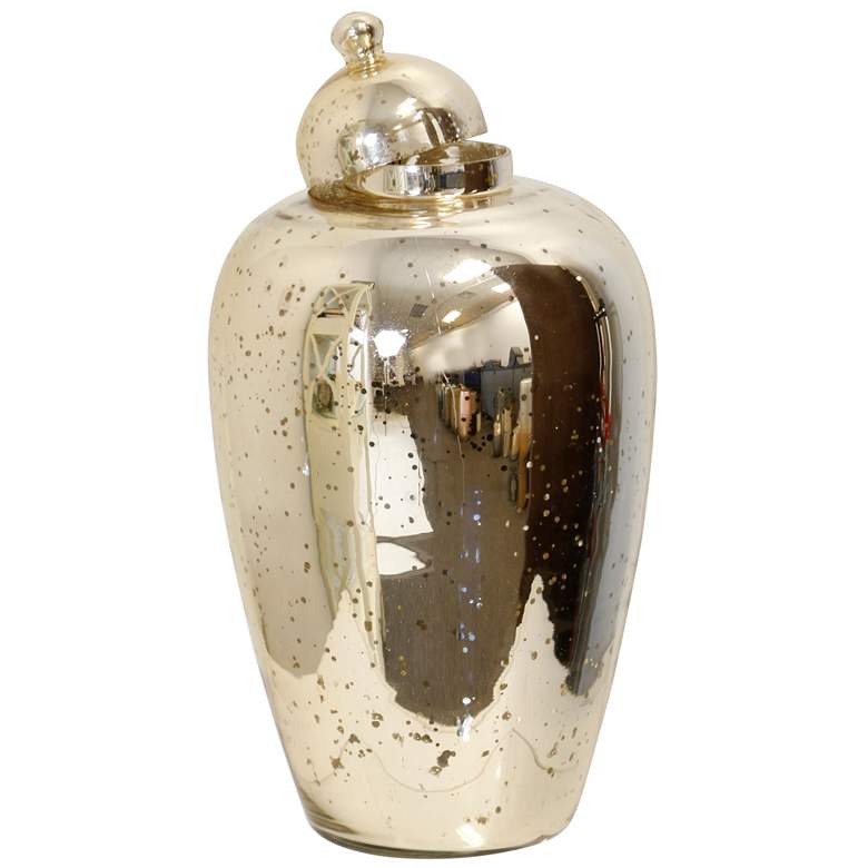 Image 1 StyleCraft Gold Mercury Glass Jar Gold/Antique Silver 7.5" x 14"