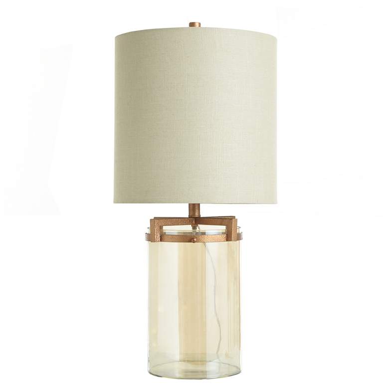 Image 1 StyleCraft Goldstone 29 inch High Modern Glass and Steel Table Lamp