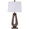 Stylecraft Grifo 33" Contemporary Gold and Washed Wood Table Lamp