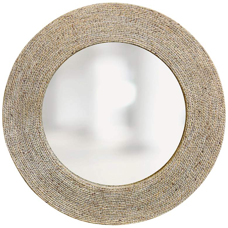 Image 2 Stylecraft Harper Whitewashed Rope 33" Round Wall Mirror