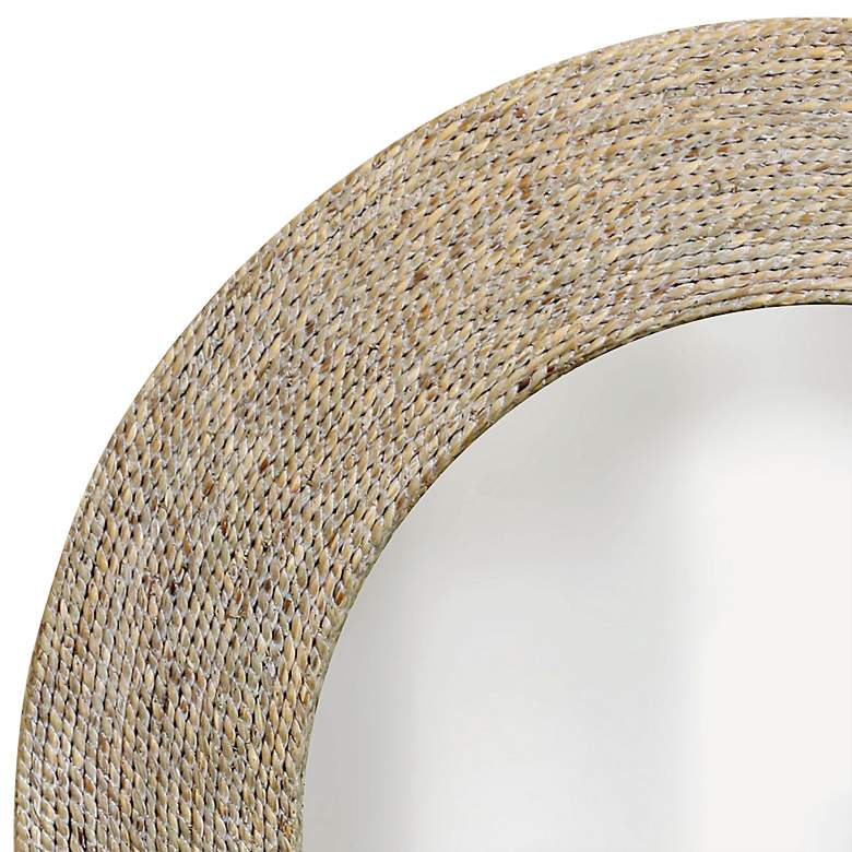 Image 3 Stylecraft Harper Whitewashed Rope 33" Round Wall Mirror more views