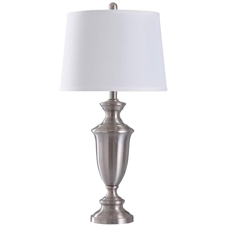 Image 1 Stylecraft Josh 30 inch High Traditional Brushed Nickel Table Lamp