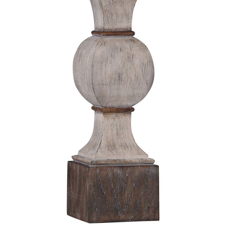 Image 3 Stylecraft Kirkby 33" Beige and Distressed Brown Baluster Table Lamp more views
