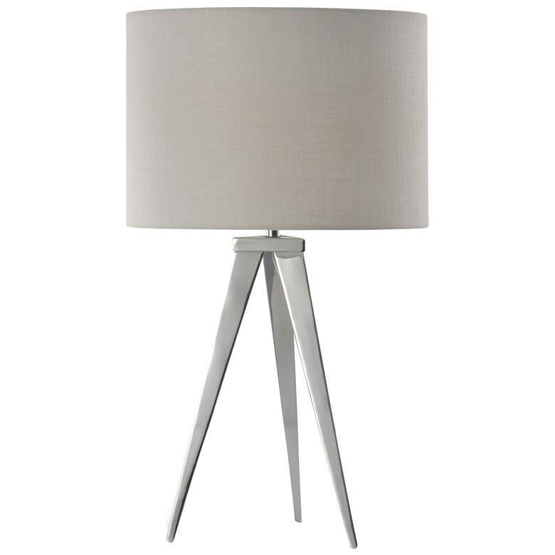 Image 1 Stylecraft Leo 24 3/4 inch High Chrome Metal Modern Tripod Table Lamp