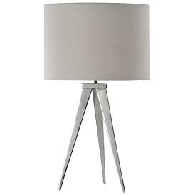 Image1 of Stylecraft Leo 24 3/4" High Chrome Metal Modern Tripod Table Lamp
