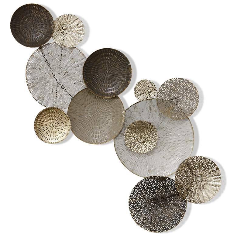 Image 1 Stylecraft Lillies 35 3/4" Wide Lazer Cut Mult-Color Metal Wall Art