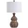 Stylecraft Logan 33" High Faux Wood Brown Modern Gourd Table Lamp