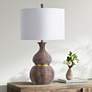 1_Stylecraft Logan 33" High Faux Wood Brown Modern Gourd Table Lamp