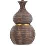 5_Stylecraft Logan 33" High Faux Wood Brown Modern Gourd Table Lamp more views