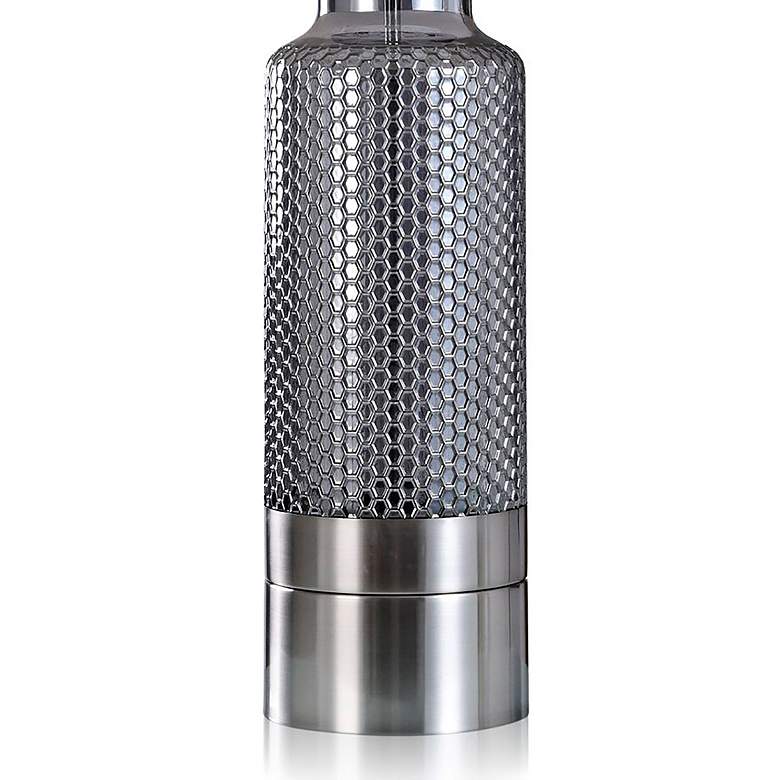 Image 3 Stylecraft Luna 37" High Charcoal and Pewter Metal Table Lamp more views