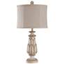 2_Stylecraft Mackinaw 31" High Leaf Column Distressed Beige Table Lamp