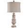 Stylecraft Mackinaw 31" High Leaf Column Distressed Beige Table Lamp