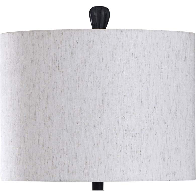 Image 2 Stylecraft Malta 31" Ribbed Faded Ebony and Bronze Vase Table Lamp more views