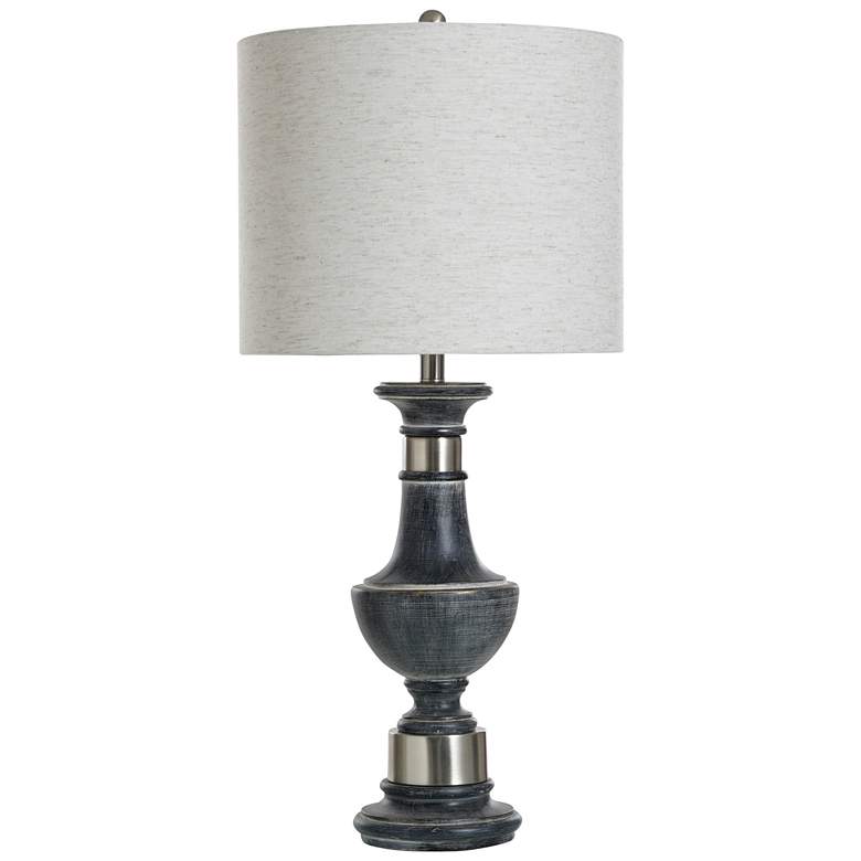 Image 1 Stylecraft Malta 32" High Oatmeal Shade Black Traditional Table Lamp