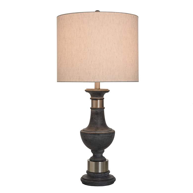 Image 3 Stylecraft Malta 32" High Oatmeal Shade Black Traditional Table Lamp more views