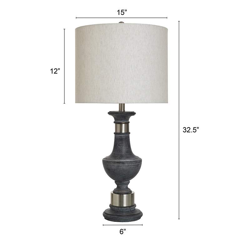 Image 7 Stylecraft Malta 32" High Oatmeal Shade Black Traditional Table Lamp more views