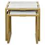 2_Stylecraft Marble Satin Brass Metal Frame Nesting Tables Set of 2 more views