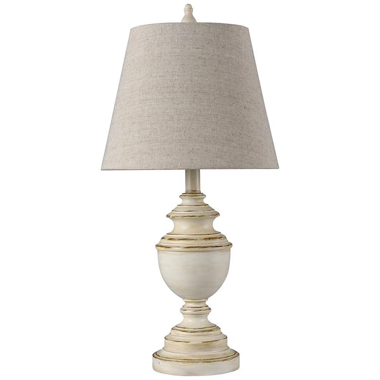 Image 2 Stylecraft Marion 24" High Light Beige Distressed Cream Table Lamp