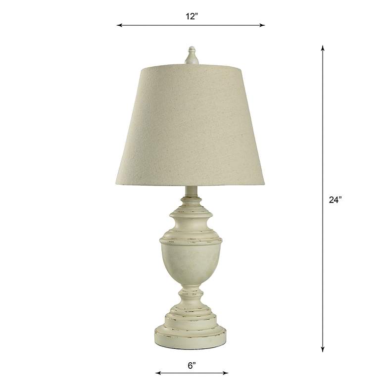 Image 7 Stylecraft Marion 24" High Light Beige Distressed Cream Table Lamp more views