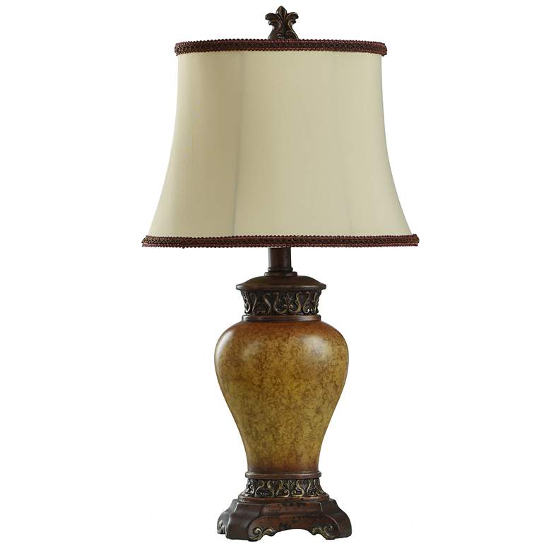 Image 1 Stylecraft Maximus 24" Bronze Table Lamp with Ivory Bronze Trim