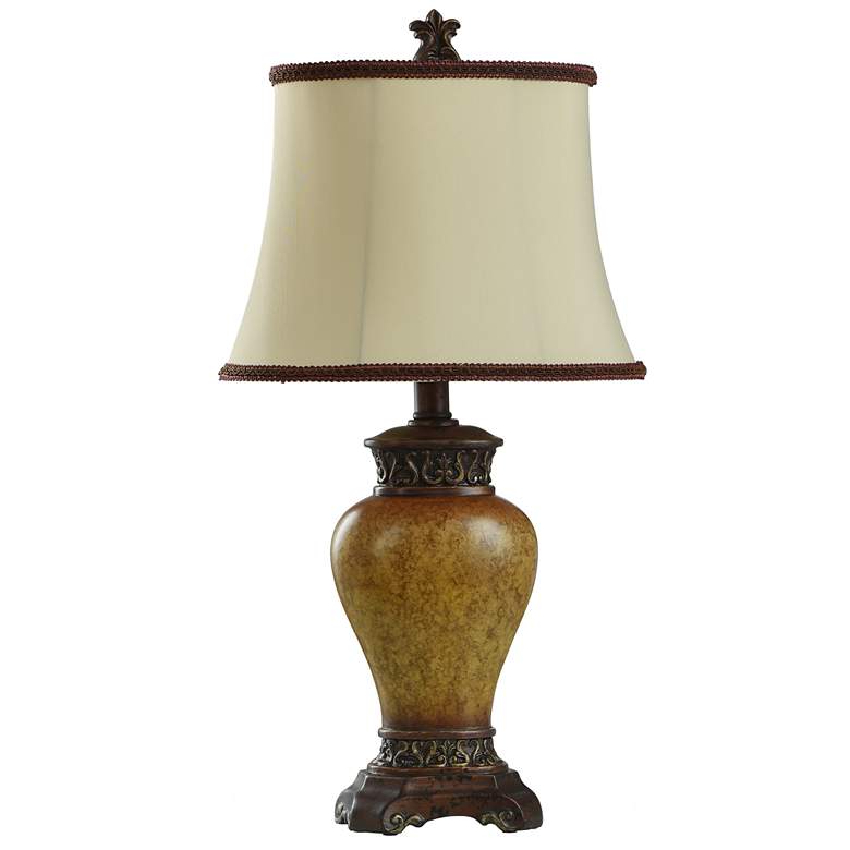 Image 1 Stylecraft Maximus 24 inch Bronze Table Lamp with Ivory Bronze Trim