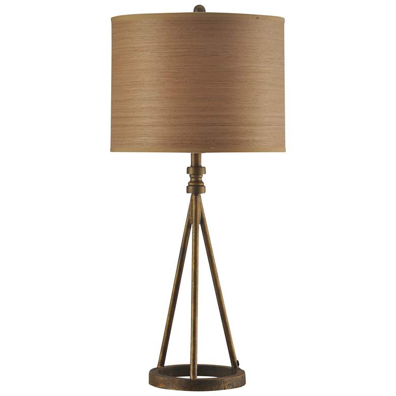 Image 1 Stylecraft Millbrook 35" High Antique Brass Finish Tripod Table Lamp