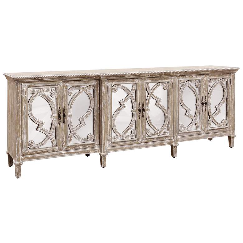 Image 1 Stylecraft Naples 97" Wide 6-Door Mirrored and Weathered Wood Buffet