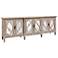 Stylecraft Naples 97" Wide 6-Door Mirrored and Weathered Wood Buffet