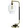 Stylecraft Nevada 25" High Clear Glass Gold and Black Steel Desk Lamp