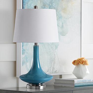 Stylecraft Niagra Falls Blue Modern Glass Table Lamp