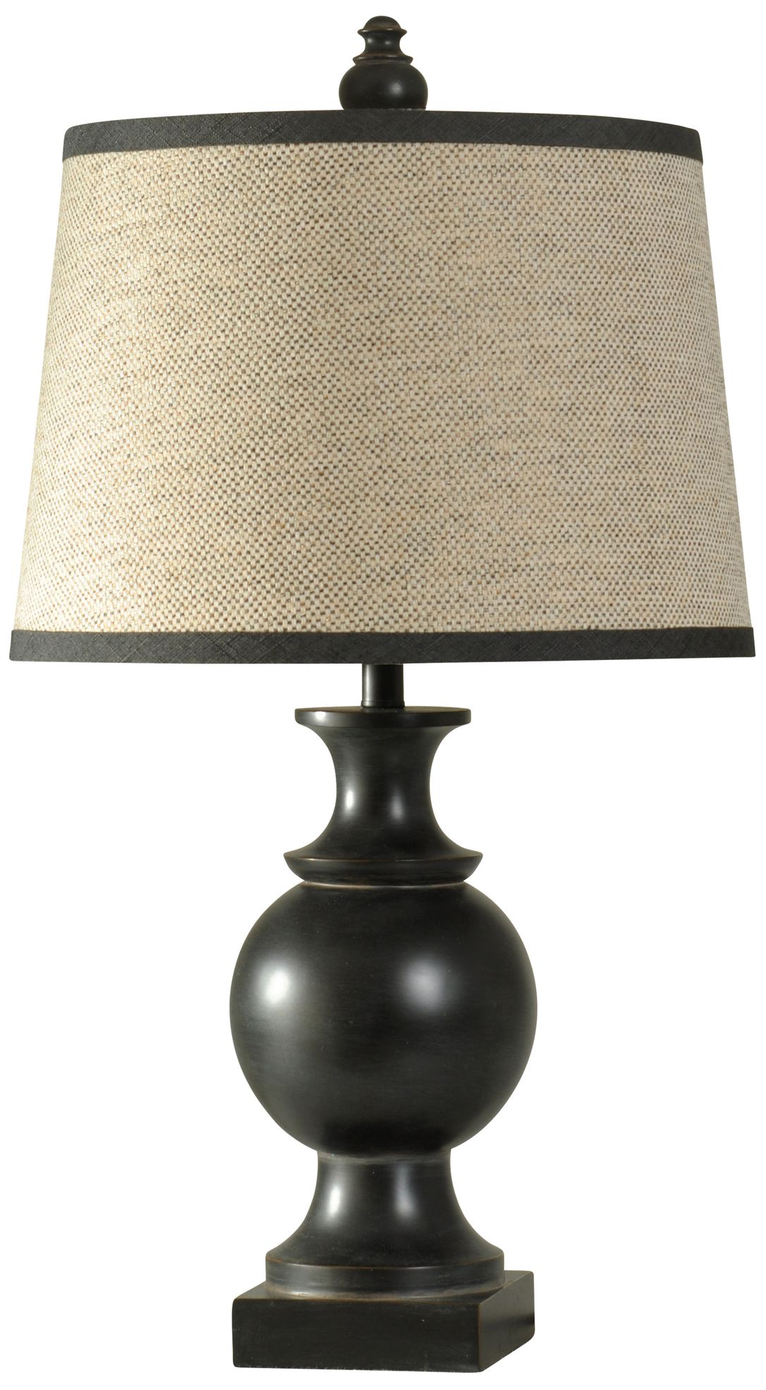 Stylecraft Noir 31" High Linen Shade Black Finish Table Lamp - #185A3 | Lamps Plus