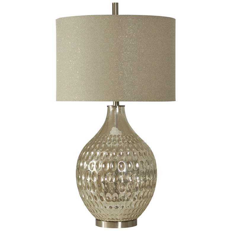 Image 1 Stylecraft Northbay 35" Silver Hammered Gourd Glass Modern Table Lamp