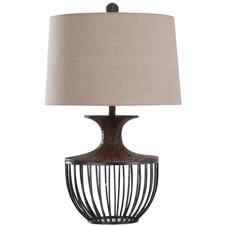 Image 1 StyleCraft Orono 30" Pewter and Dark Bronze Open Metal Table Lamp