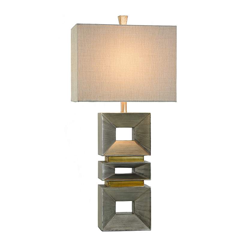 Image 7 Stylecraft Palladium 35" High Gray Shade Modern Silver Table Lamp more views