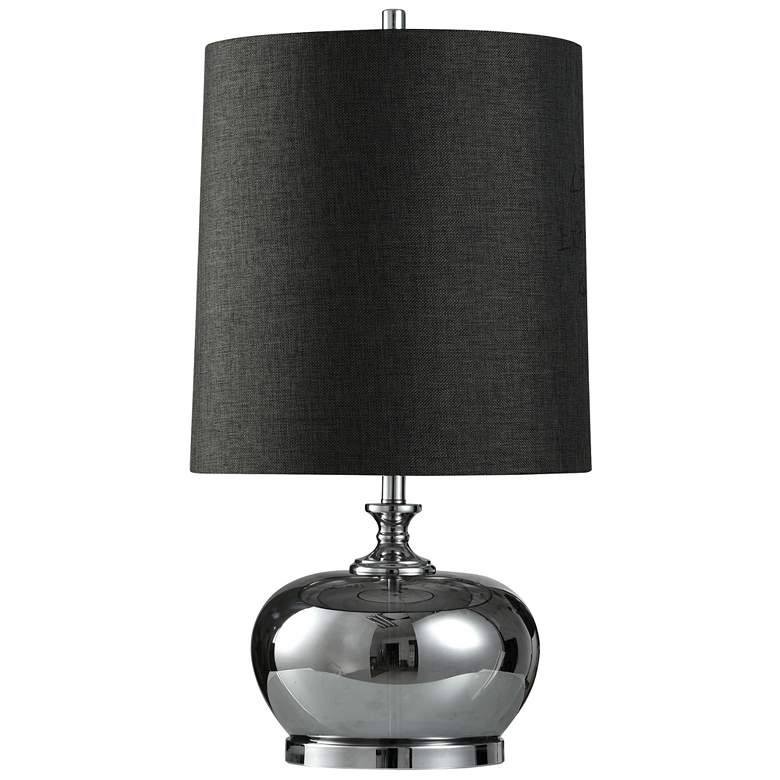 Image 1 Stylecraft Plummit 32 inch Black Cylinder Shade and Silver Vase Table Lamp