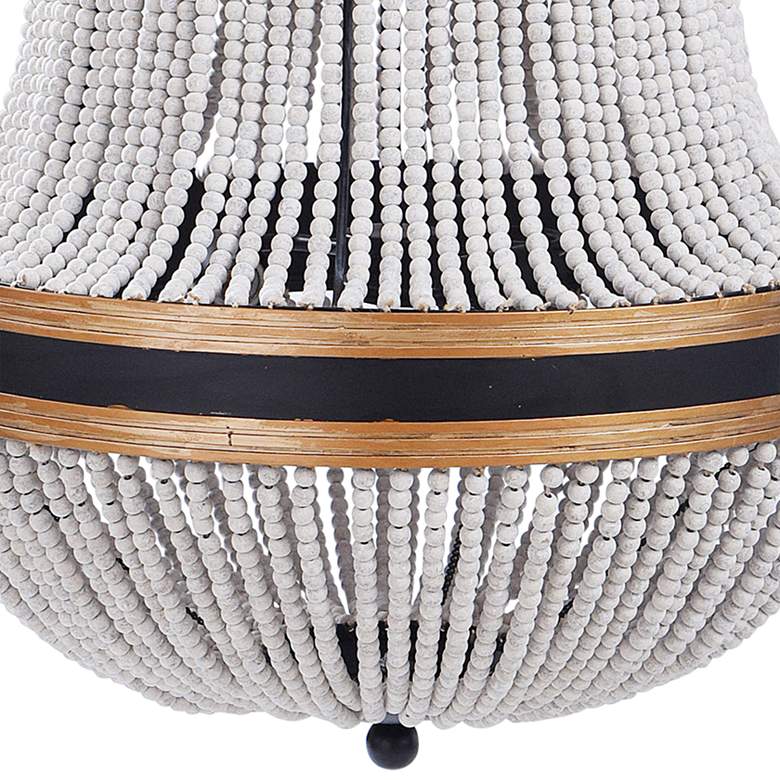 Image 3 Stylecraft Porfino 24" Gold and Black Natural Wood Bead Chandelier more views