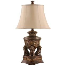Stylecraft Regal Lion 34&quot; High Majestic Gold Traditional Table Lamp