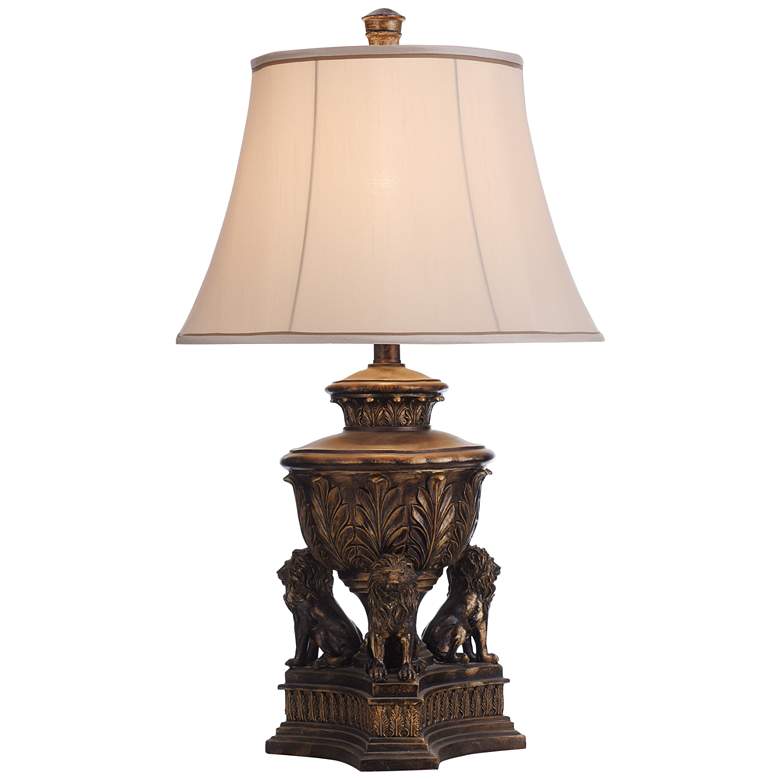 Image 7 Stylecraft Regal Lion 34 inch High Majestic Gold Traditional Table Lamp more views