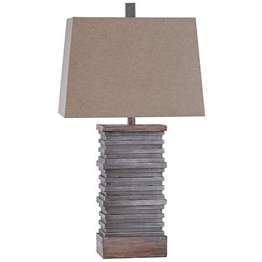 Stylecraft Roman 31" High Stacked Slate and Sepia Table Lamp