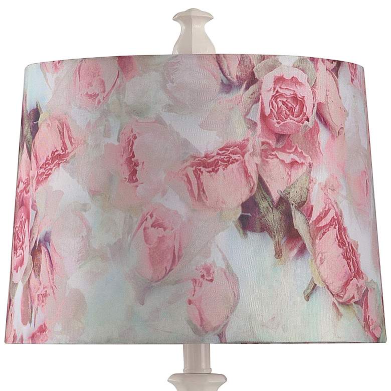 Image 3 Stylecraft Rose Shade Column and Ball 27 inch High Table Lamp more views