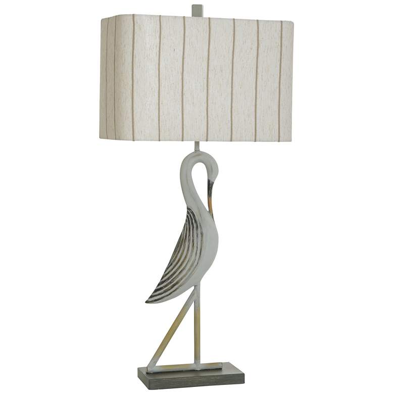 Image 1 Stylecraft Shorebird 35" High Coastal Sandpiper Gray Table Lamp