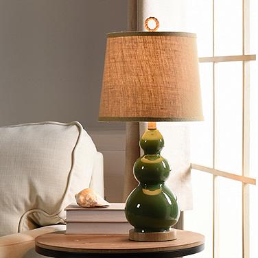 Stylecraft Signature 25 1/2" Burlap Shade Nautical Green Glass Lamp