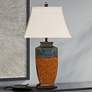 1_Stylecraft Signature 32" Rust Brown Reactive Glaze Ceramic Table Lamp