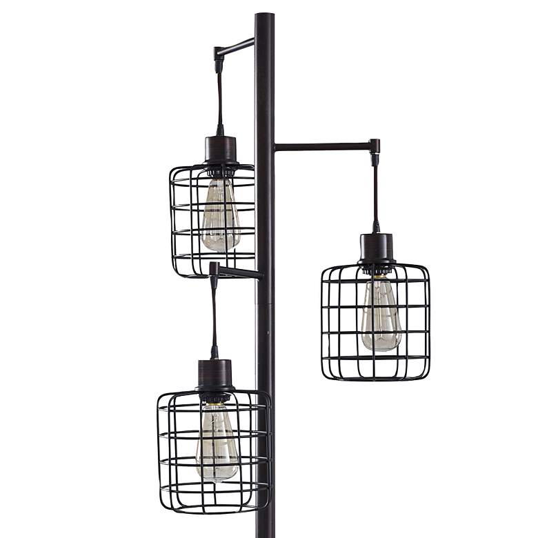 Image 3 Stylecraft Steel Cage 71" High 3-Light Modern Industrial Floor Lamp more views
